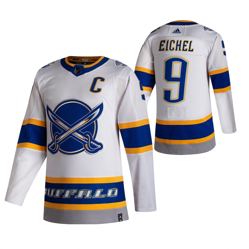 2021 Adidias Buffalo Sabres #9 Jack Eichel White Men Reverse Retro Alternate NHL Jersey